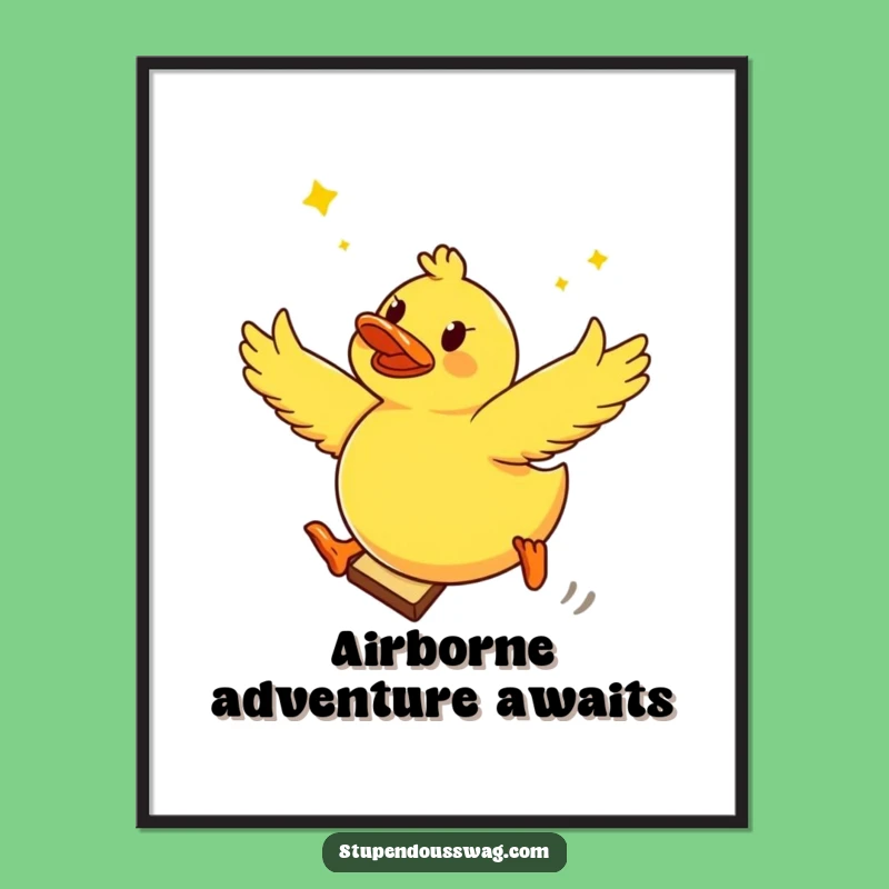Funny Ducky Toast Leap Poster: Frame Your Moment of Absurd Breakfast!