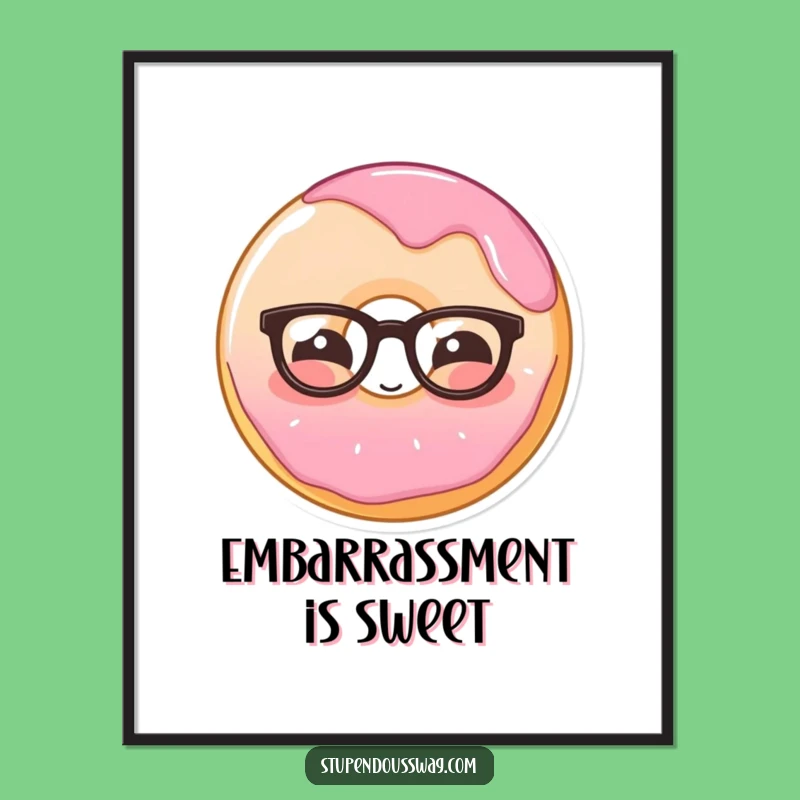 Funny Shy Donut Poster: Frame Your Sweet Embarrassment!