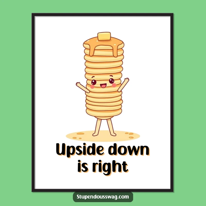 Funny Pancake Handstand Poster: Hilarious Breakfast Art for Walls