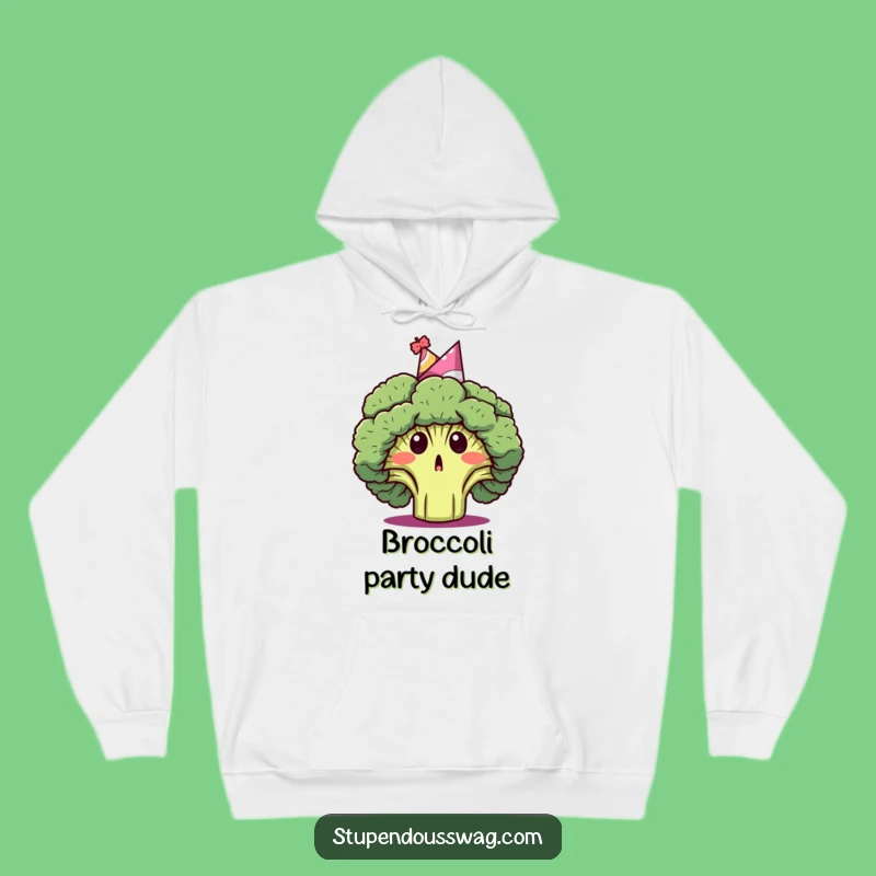 Funny Broccoli Party Hat Hoodie: Cozy Surprise Veggie Comfort, Ideal Funny Gift
