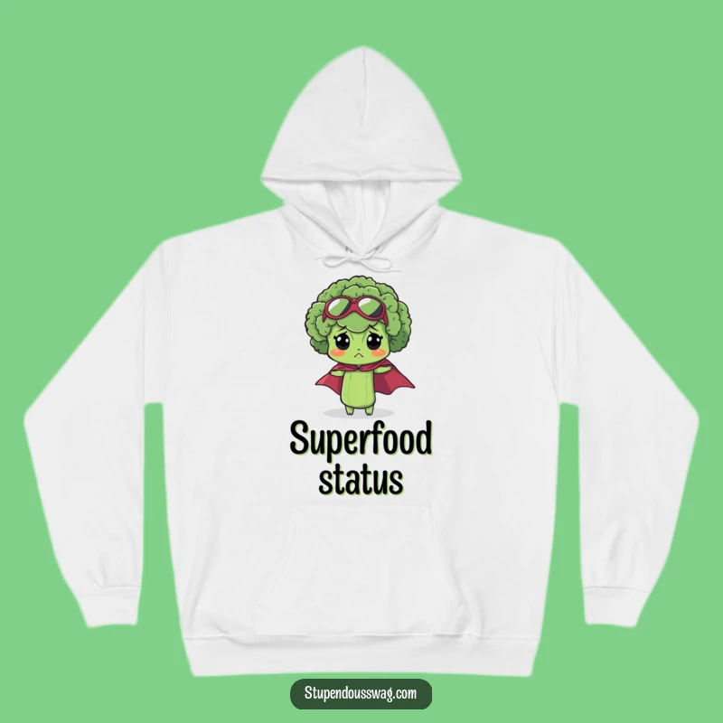 Cozy Funny Bewildered Broccoli Hoodie: Heroic Comfort for All