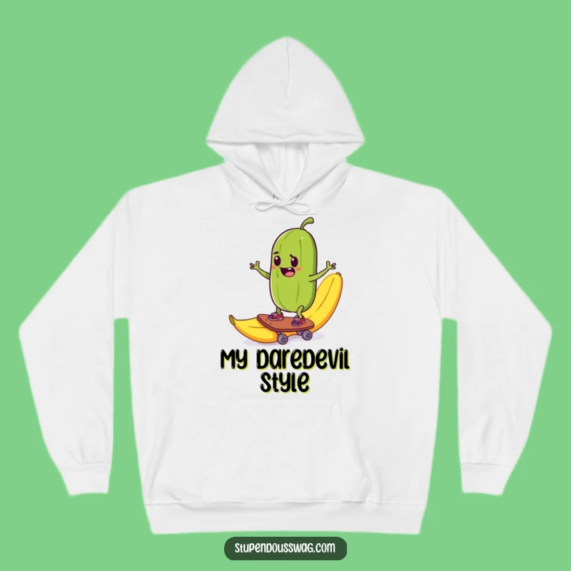 Cozy Funny Pickle Skateboard Hoodie: Warm Laughs from Slippery Slopes