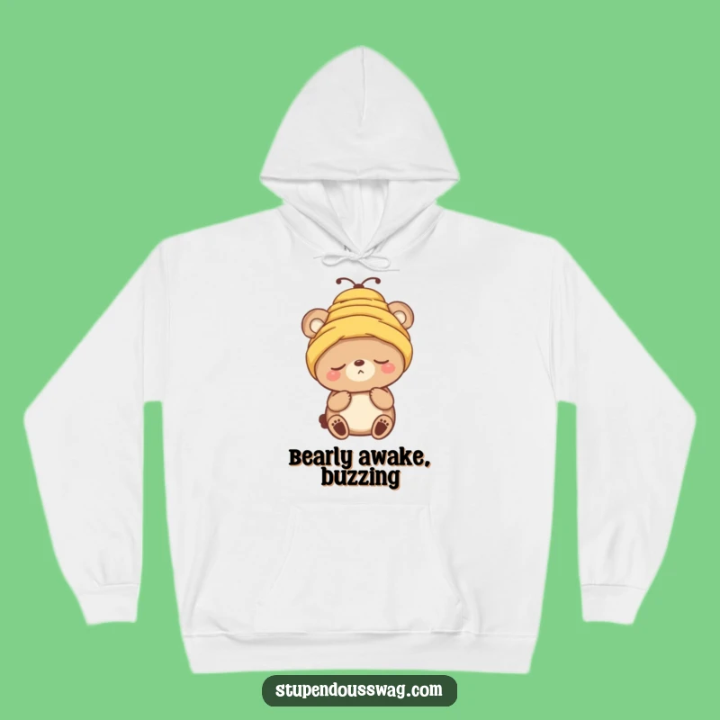 Funny Sleepy Bear Beehive Hat Hoodie - Cozy and Comical Winter Wear