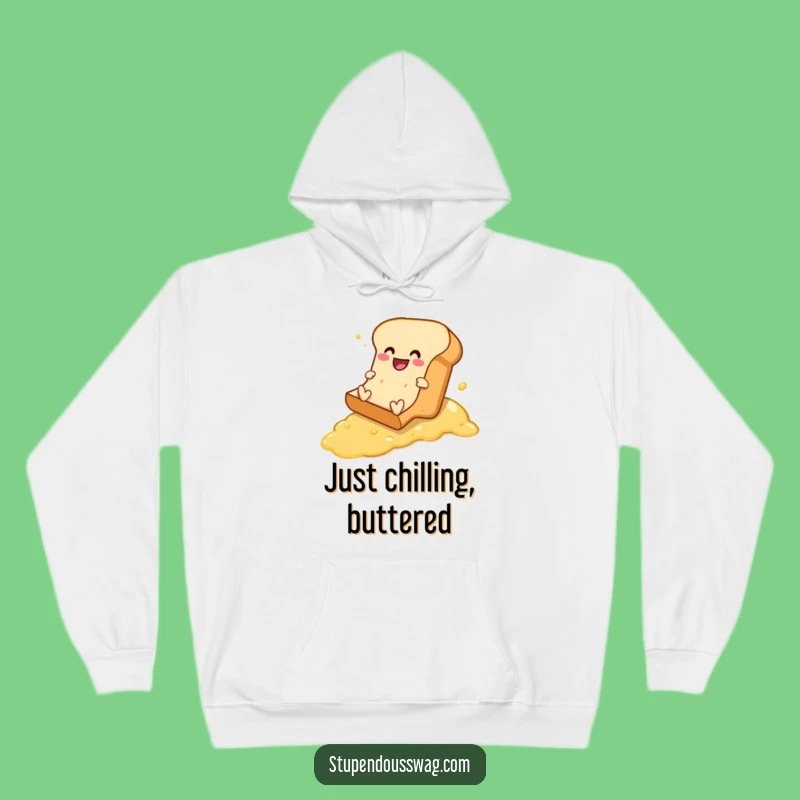 Cozy Funny Bread Buttered Slope Hoodie - Warm & Hilarious Winter Gift