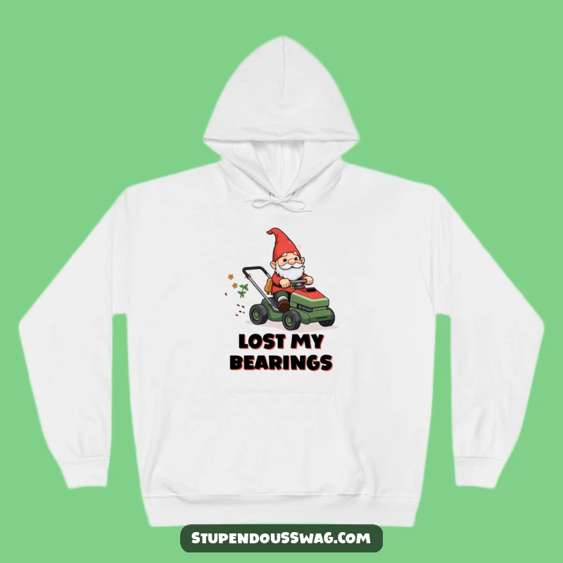 Funny Gnome Lawn Mower Hoodie: Cozy Up with Garden Mayhem, Warm Gift