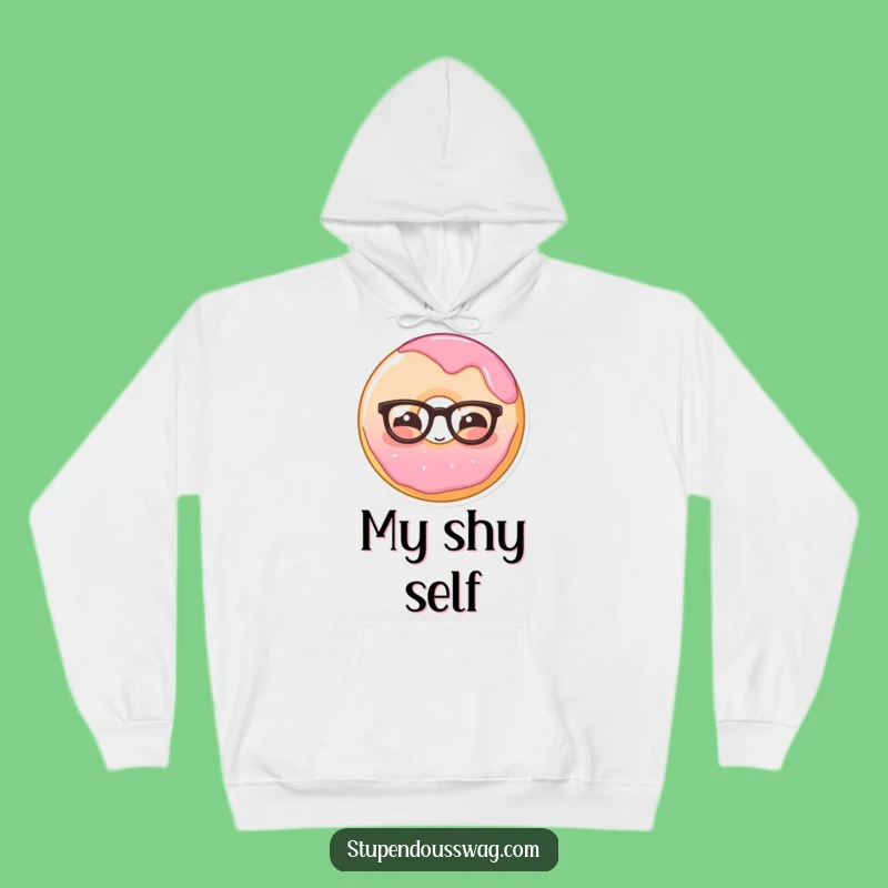 Cozy Funny Shy Donut Hoodie: Hug Your Awkward Charm!