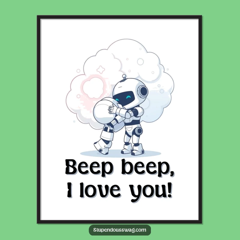 Free Printable Robot Cloud Hug Art: Adorable & Funny Downloadable Decor