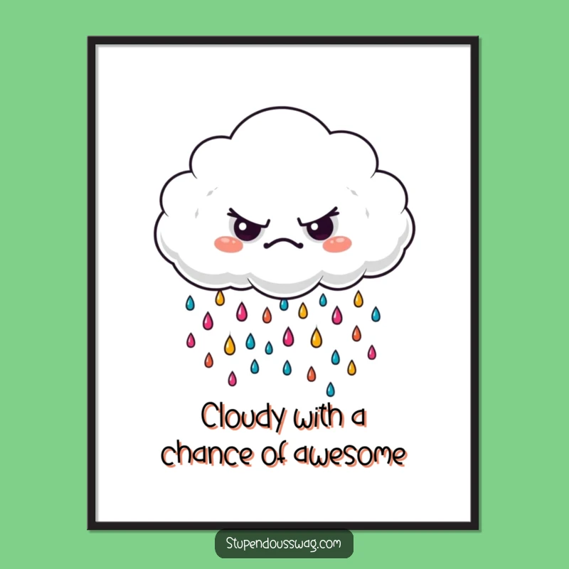Free Printable Grumpy Cloud Wall Art - Funny Downloadable Decor for Your Home