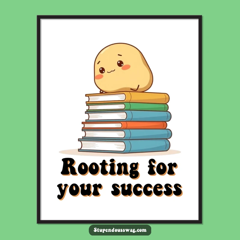 Free Printable Wall Art: Funny Potato Climbing Books for Hilarious Downloadable Decor!