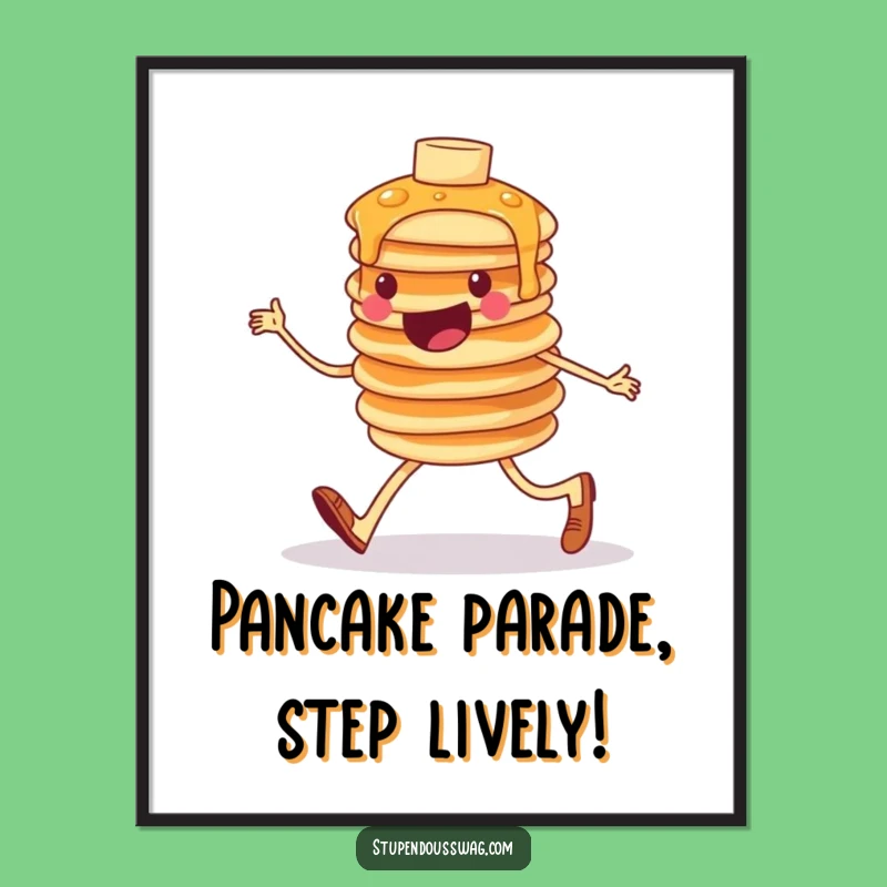 Free Printable Wall Art: Marching Pancakes for a Cheerful Kitchen Decor