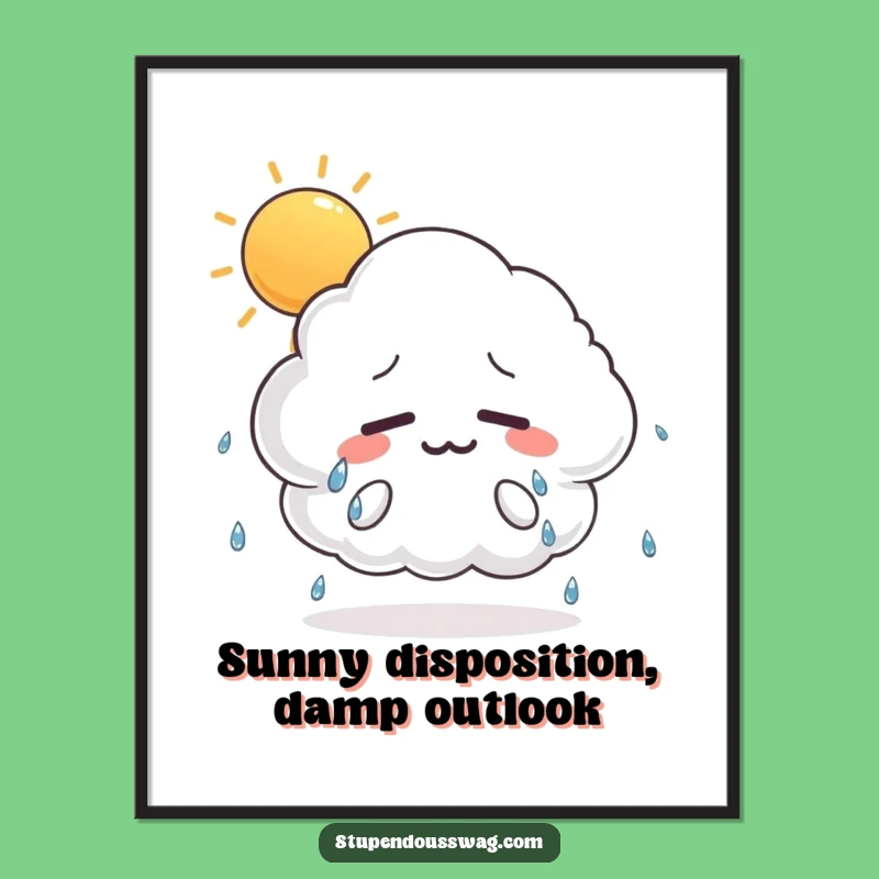 Free Printable Wall Art: Nervous Cloud Sweating, Funny Downloadable Decor for Your Room