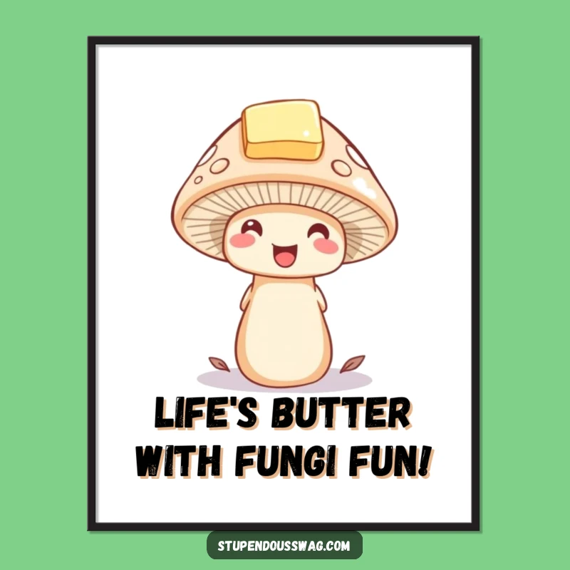 Funny Free Printable Wall Art Download: Mushroom Butter Hat Art Print
