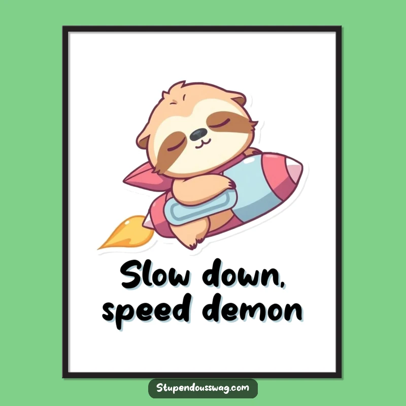 Free Printable Sloth Jetpack Wall Art: Funny Downloadable Decor for Whimsical Spaces