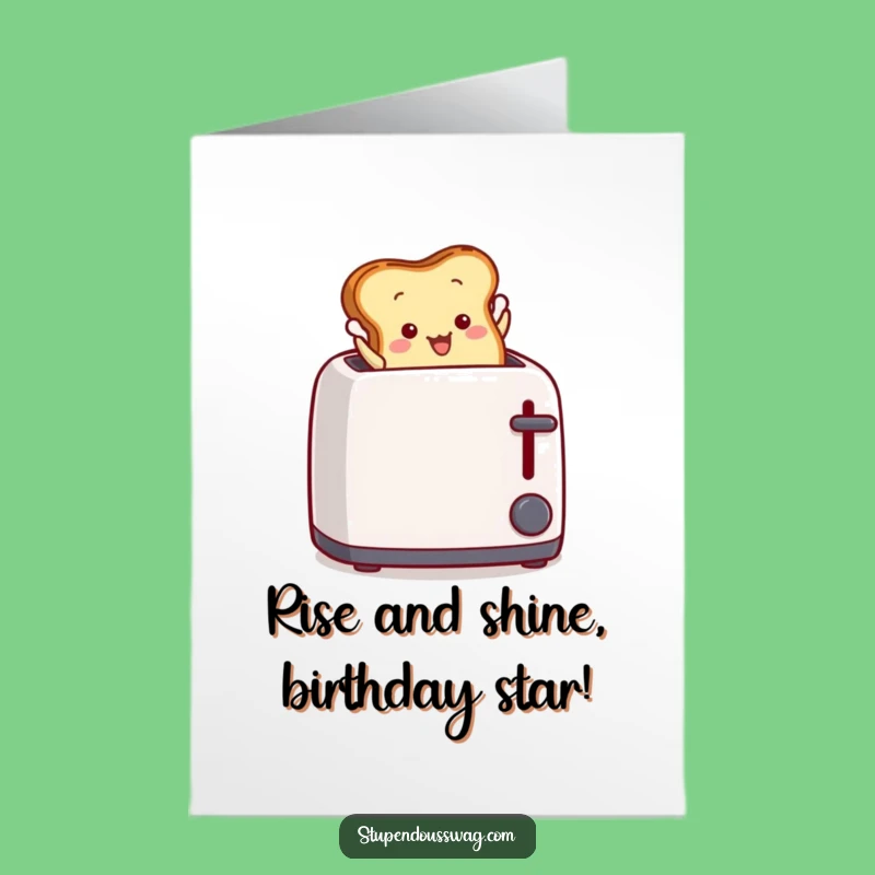 Free Printable Toast Birthday Card: Jump for Joy with a Funny Breakfast Wish!
