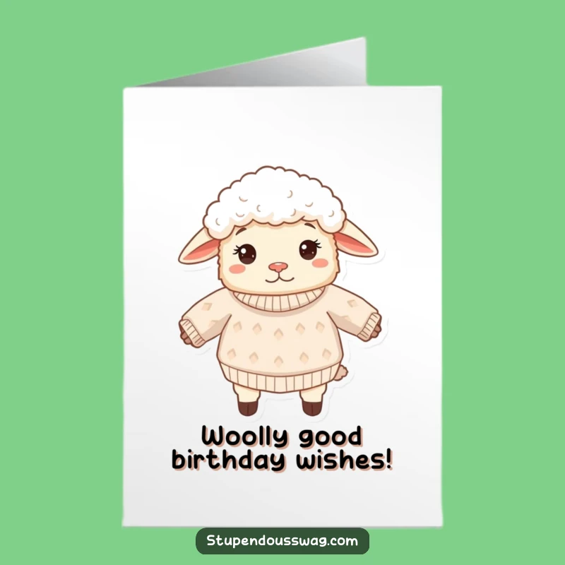 Funny Free Printable Birthday Card: Confused Sheep in Inside-Out Sweater, Downloadable Gift