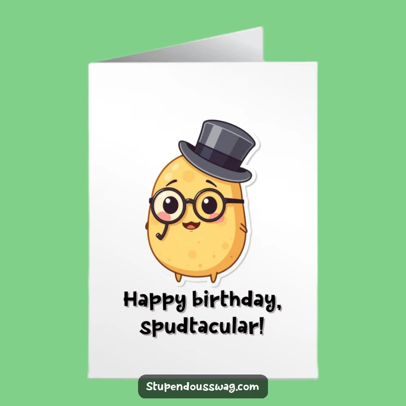 Free Printable Potato Birthday Card: Dapper Spud Celebrates, Perfect Downloadable Gift!