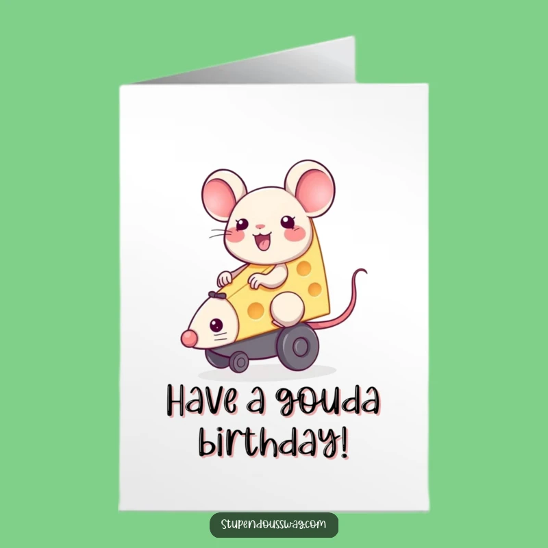 Funny Free Printable Birthday Card: Cheese Riding Mouse, Hilarious Downloadable Fun