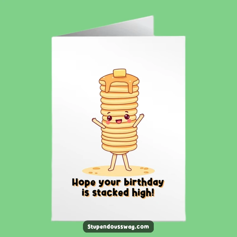 Funny Free Printable Birthday Card: Pancake Handstand, Hilarious Downloadable Gift