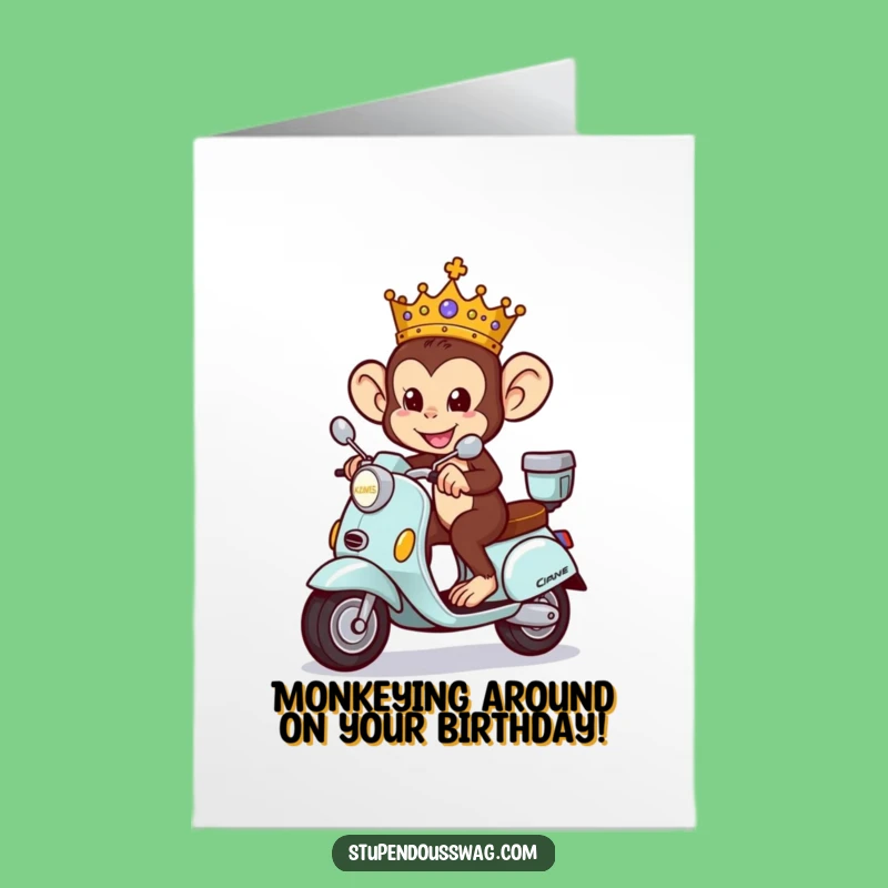 Free Printable Monkey King Birthday Card: Royal Scooter Ride Downloadable!