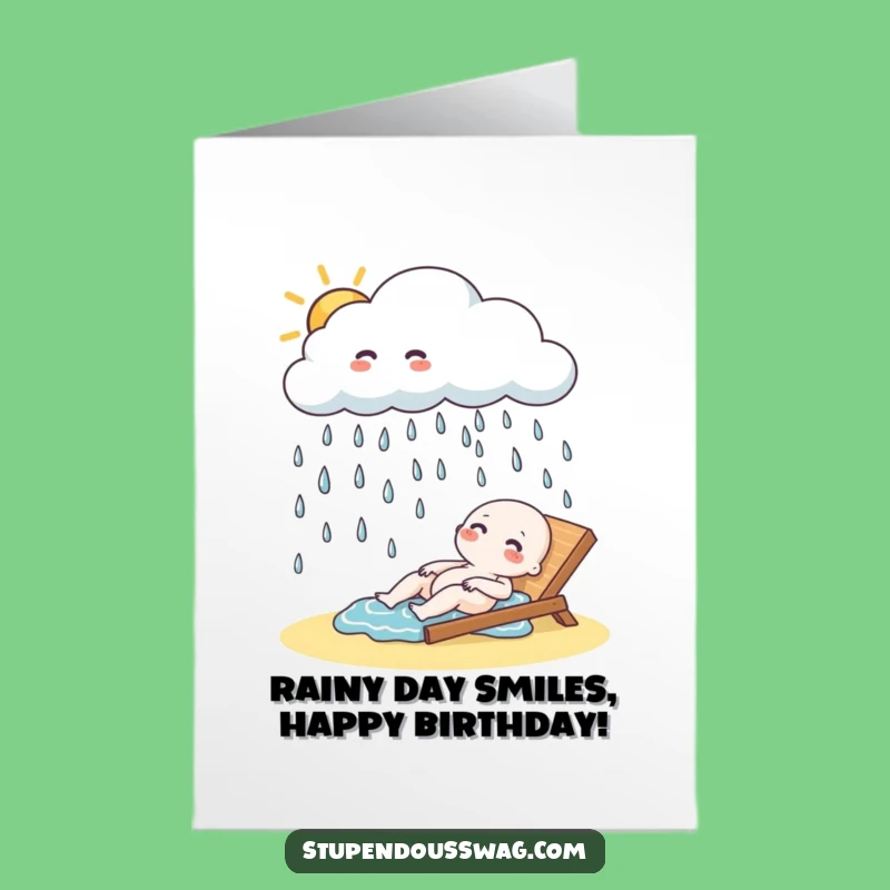 Free Printable Cloud Birthday Card: Giggle Rain for a Joyful Celebration!