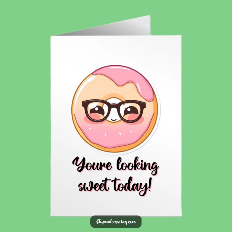 Free Printable Funny Birthday Card: Shy Donut Blushes - Instant Download Gift