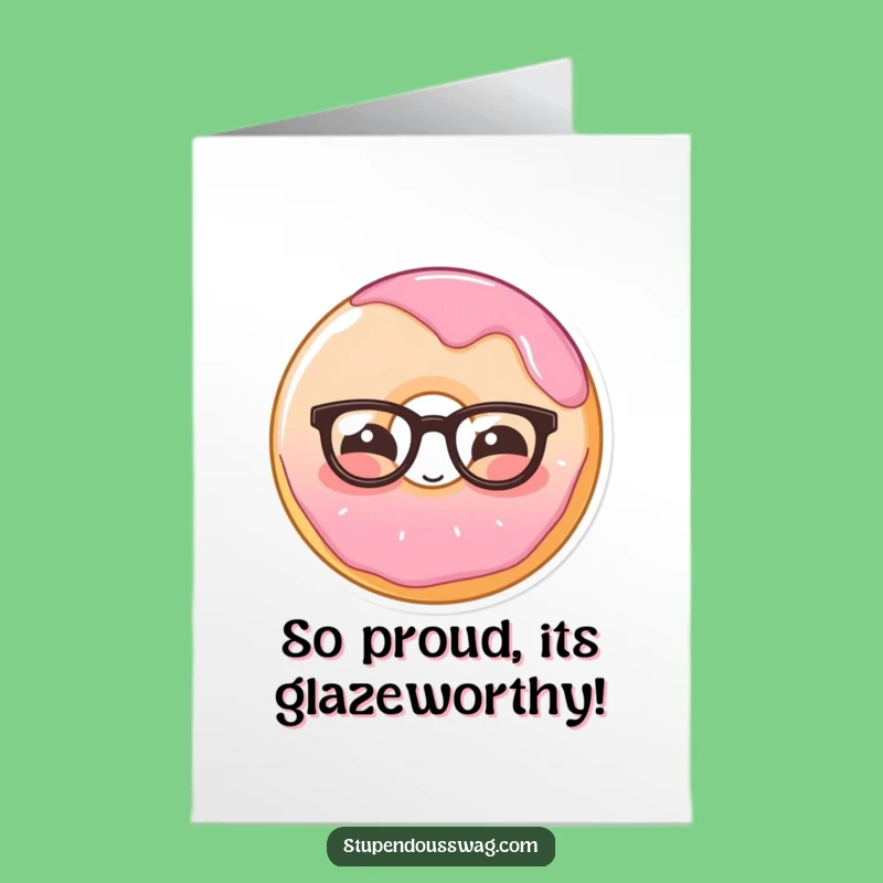 Free Printable Congrats Card: Blushing Donut Cheers - Funny Downloadable Gift