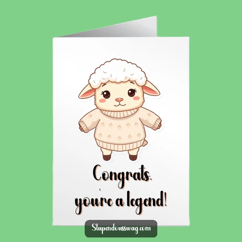 Free Printable Congrats Card: Confused Sheep Sweater Mishap, Funny Downloadable Greeting