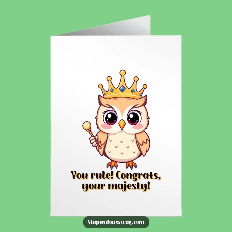 Free Printable Owl Congrats Card - Royal Achievement Celebration Download