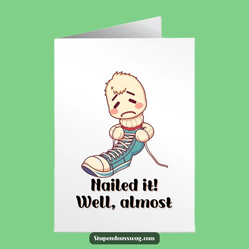 Free Printable Congrats Card: Sock Puppet Fumbles - Funny Downloadable Gift