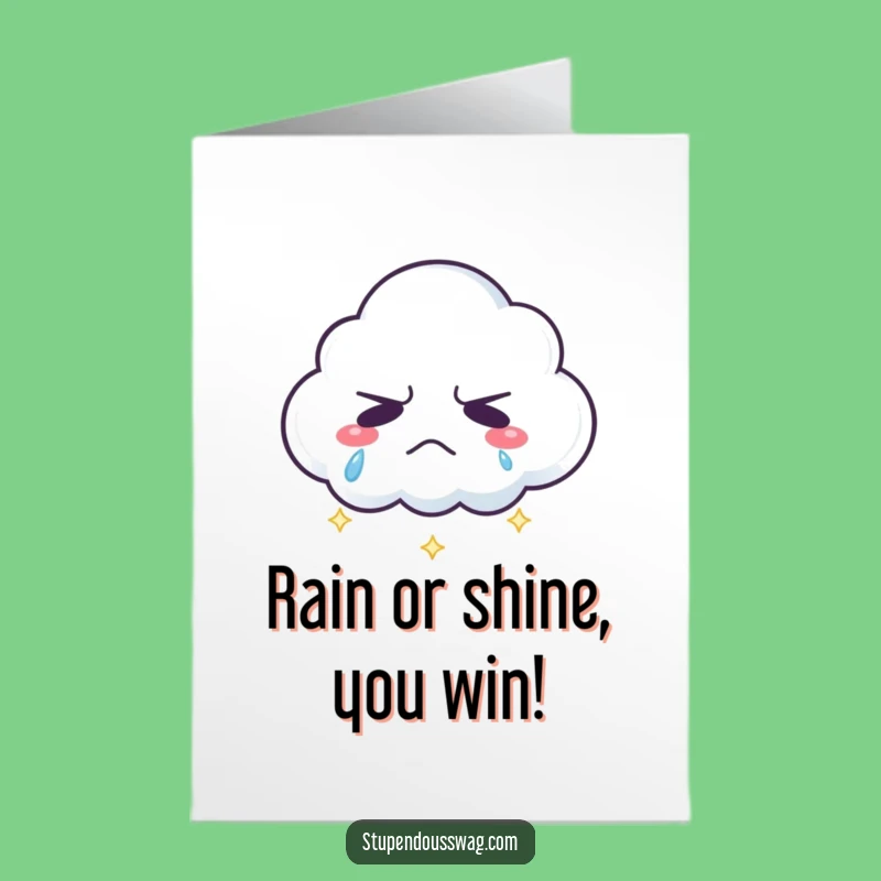 Free Printable Congrats Card: Grumpy Cloud Rainbow Tears Funny Downloadable Gift