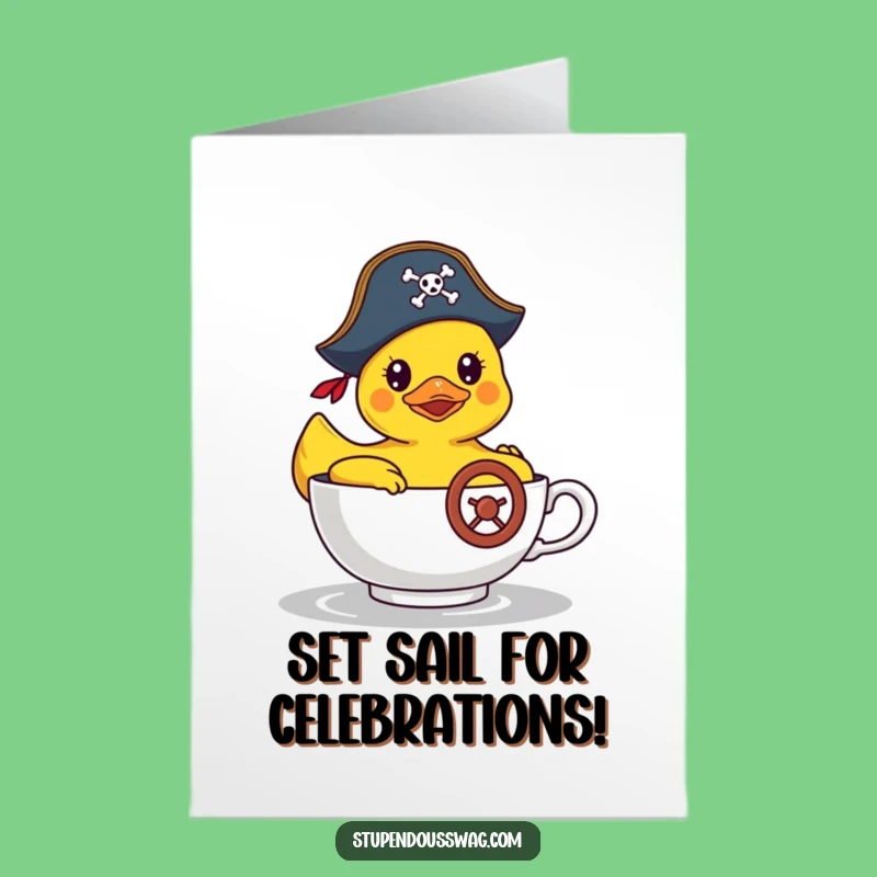 Free Printable Congrats Card: Pirate Duck Voyage, Funny Downloadable Gift
