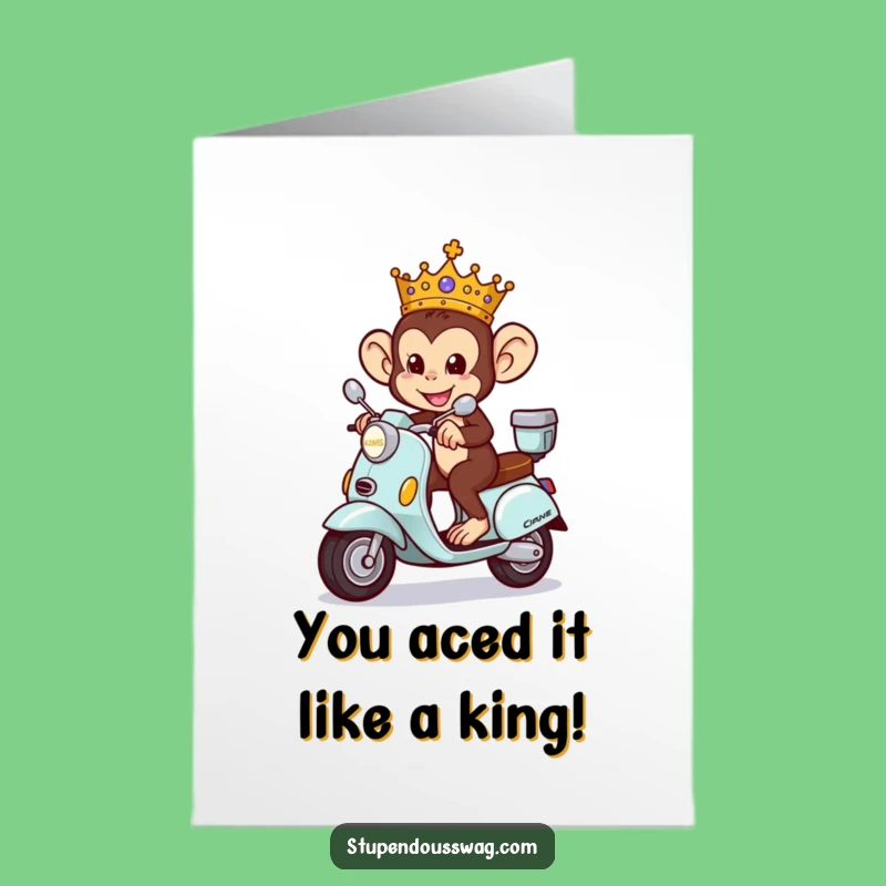 Free Printable Monkey King Congrats Card: Royal Scooter Ride Downloadable!