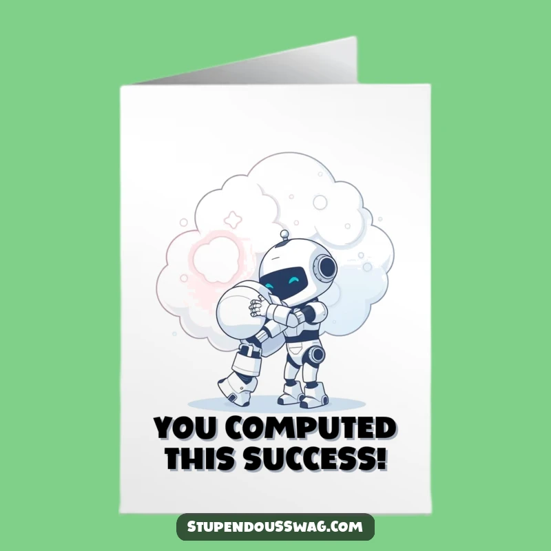 Free Printable Robot Hug Congrats Card: Warm Wishes Downloadable
