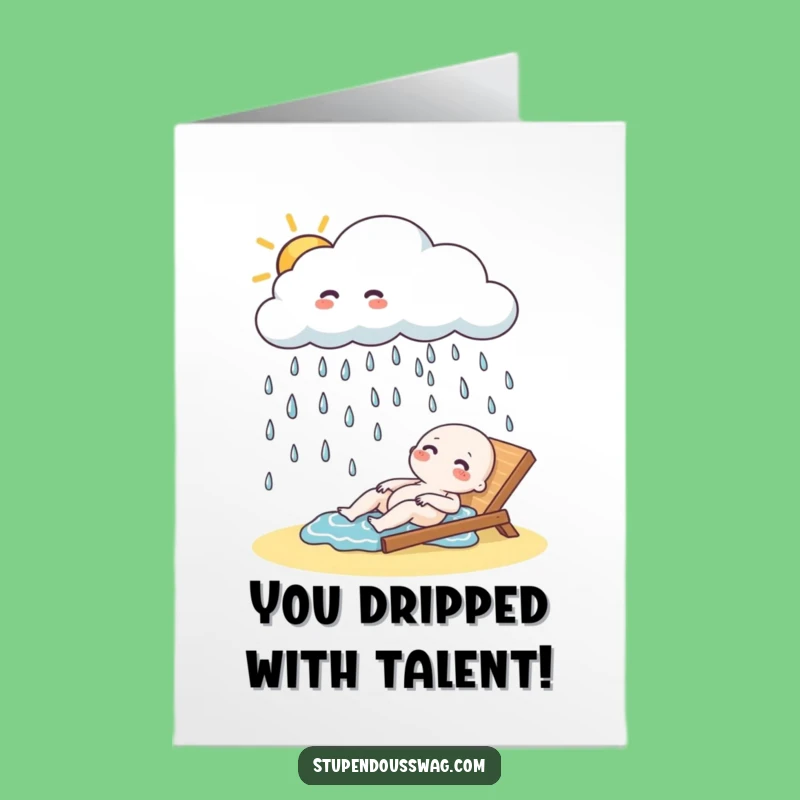 Free Printable Cloud Card: Congrats! Let the Giggle Rain Pour Down!