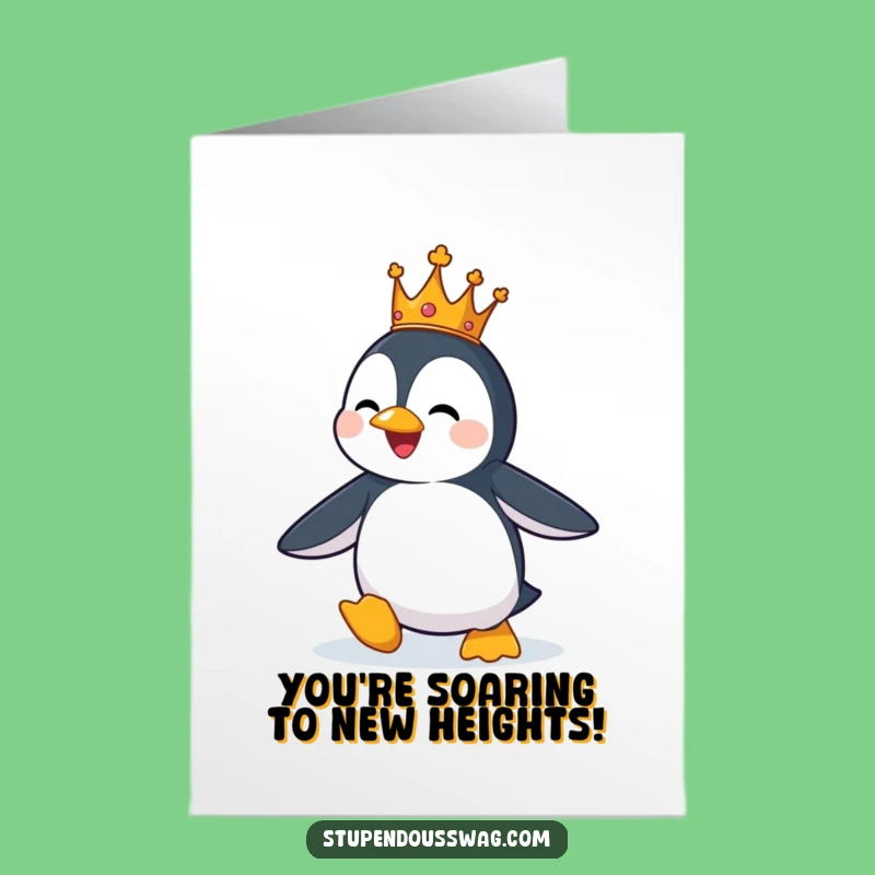 Free Printable Penguin Congrats Card: Funny Downloadable Gift for Ambitious Souls