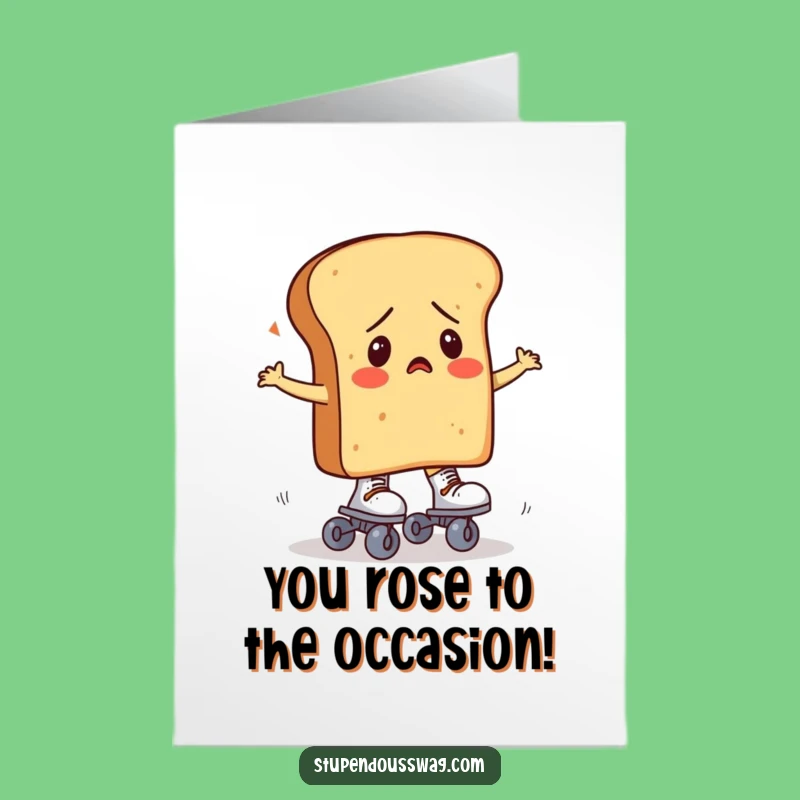 Free Printable Congrats Card: Bread's Wobbly New Adventure, Downloadable Fun