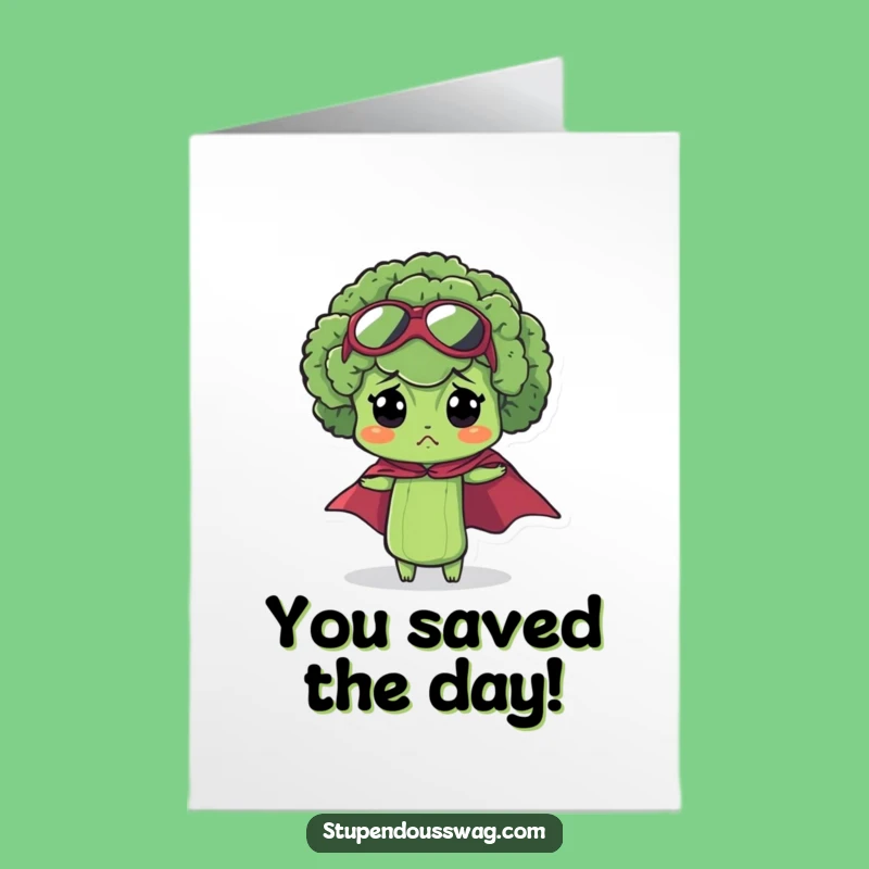 Free Printable Broccoli Superhero Congrats Card - Funny Downloadable Achievement Gift