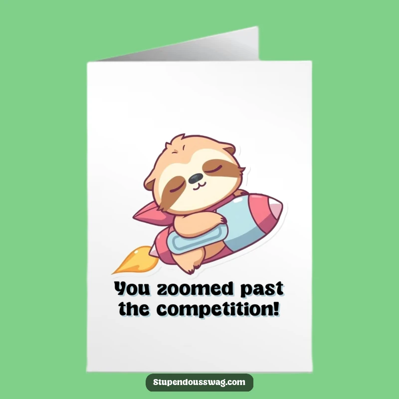 Free Printable Sloth Jetpack Congrats Card: Funny Downloadable Gift for Surprise Success