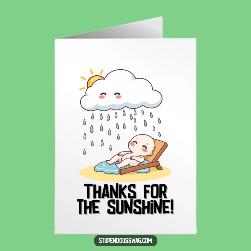 Free Printable Cloud Thank You Card: Thanks for the Giggles & Sunshine!
