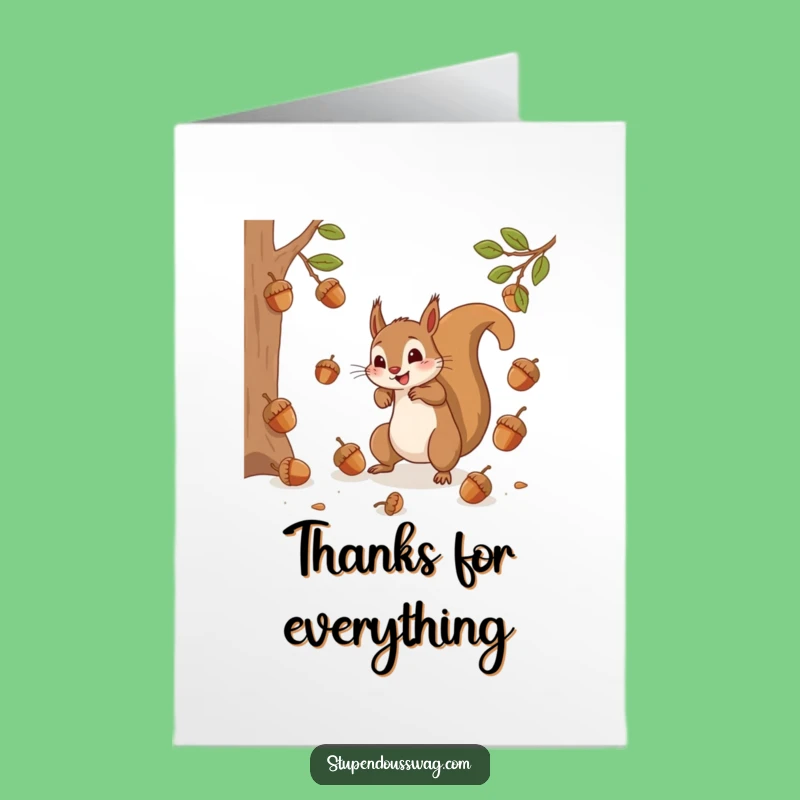 Free Printable Frantic Squirrel Thank You Card: Energetic Downloadable for Grateful Thanks