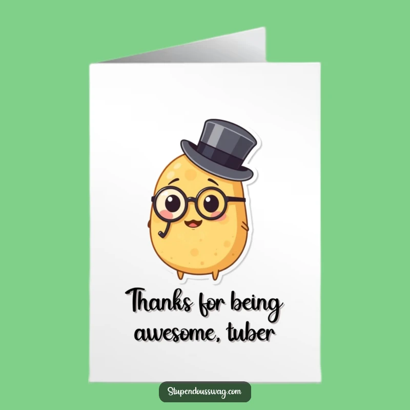 Free Printable Potato Thank You Card: Grateful Spud's Regards, Downloadable Gift!