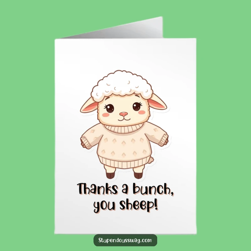 Free Printable Thank You Card: Sheep Sweater Oops, Humorous Downloadable Gift