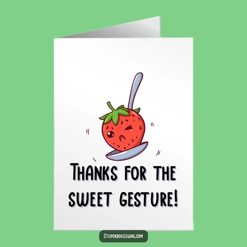 Free Printable Thank You Card: Spinning Strawberry for a Sweet & Funny Thanks
