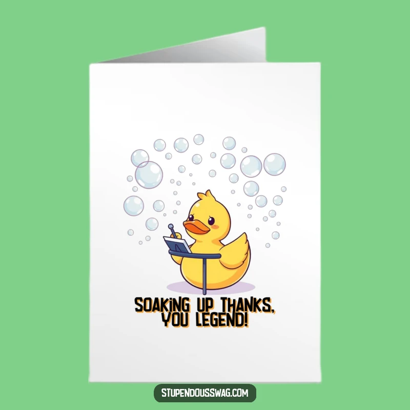Free Printable Thank You Card: Rubber Duck's Bubbles of Gratitude, Print at Home