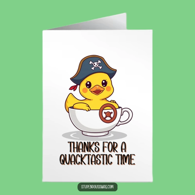 Free Printable Thank You Card: Pirate Duck Thanks, Funny Downloadable Gift