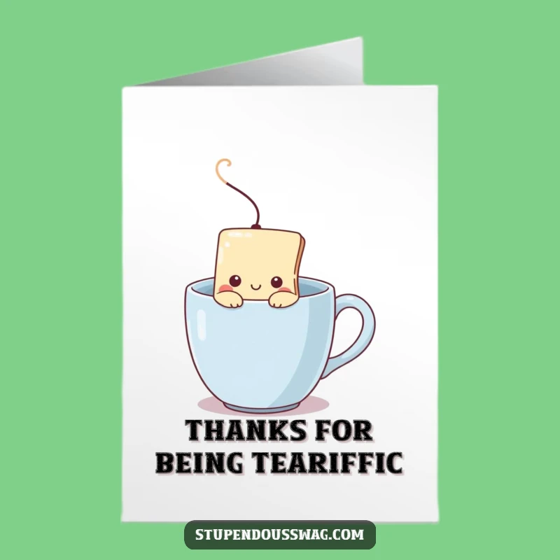 Free Printable Thank You Card: Shy Teabag, Steamy Gratitude Downloadable