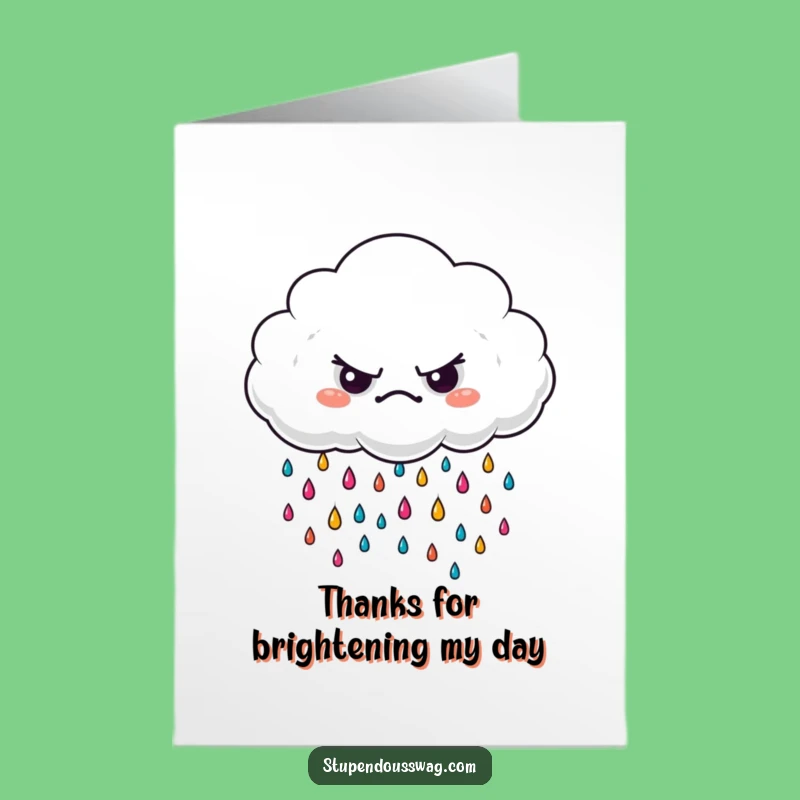 Free Printable Grumpy Cloud Thank You Card - Funny Downloadable Appreciation Gift