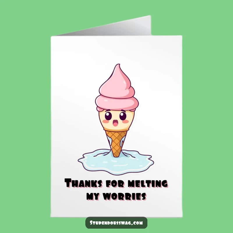 Funny Free Printable Thank You Card: Melting Ice Cream Humor, Downloadable Gift