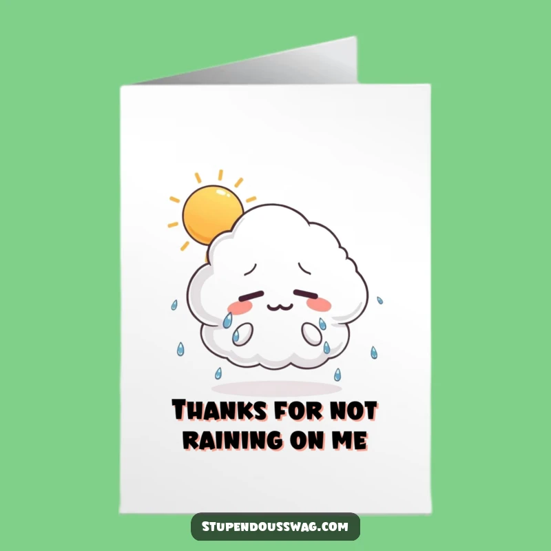 Free Printable Thank You Card: Nervous Cloud Sweating, Humorous Gratitude Downloadable