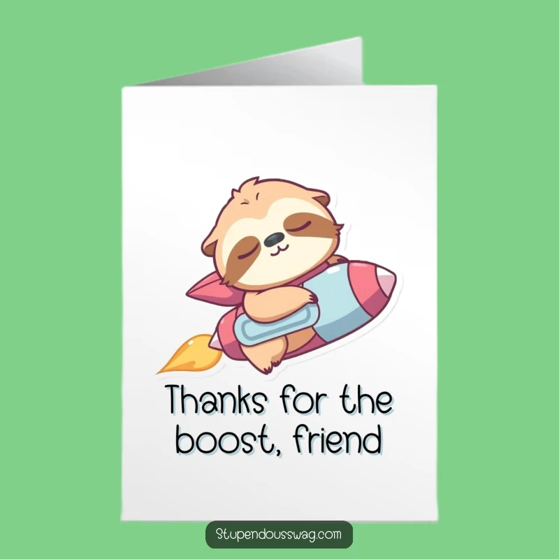 Free Printable Sloth Jetpack Thank You Card: Funny Downloadable Gift for Surprising Thanks